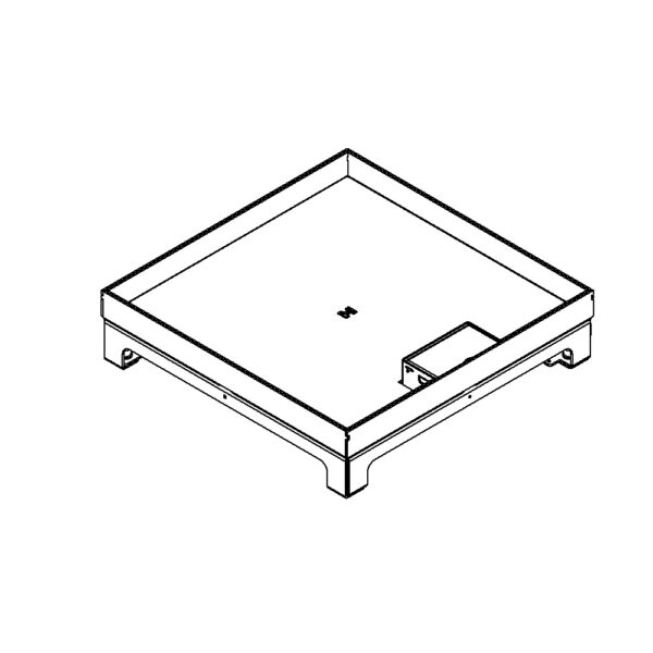 Produktbild UBD 324 251  -  Unterflur-Bodendose UBD 320 inkl. Deckel mit Kante, geschlossen, 25mm Vertiefung und 1 Schnurauslass